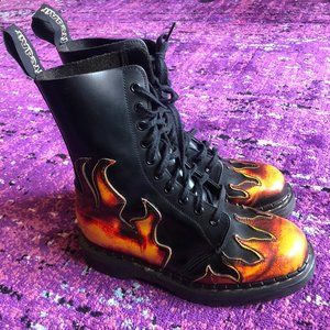 Vintage TredAir 10-eye Flame Leather Boots